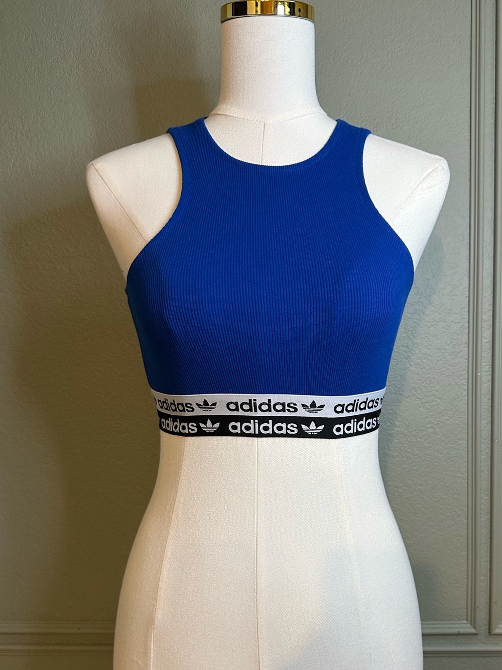 Adidas Blue Ribber Bralette - XS
